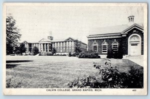 1940 Grand Rapids Michigan MI Vintage Postcard Calvin College Building Field