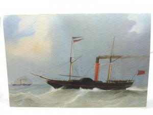 Paddle Steamer Ship City of Glasgow 1835 Large Art Painting Postcard Livingstone
