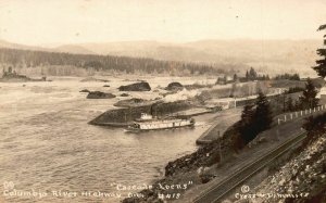 Vintage Postcard 1900's Cascade Locks Columbia River Highway Oregon OR RPPC