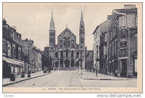 Rue Flechambault Et Eglise Saint Remy, Reims (Marne), France, 1900-1910s