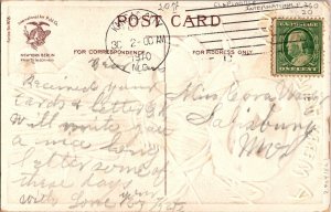 1910 USA Halloween Corn Child Postcard Cover From Kansas City MO to Salisbury MD