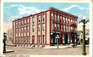 1920s Hotel Waverly Lowell Michigan Postcard
