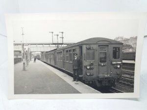 Original Vintage Photo Earls Court London Train Locomotive with Diver 1950s