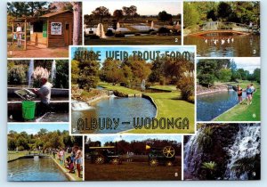 ALBURY-WODONGA, Australia ~ HUME WEIR TROUT FARM Kids Fishing 4x5½ Postcard