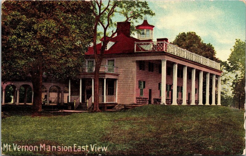 Mt Vernon Mansion East View Virginia VA Antique Postcard UNP DB Unused Leet 