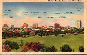 Texas Amarillo Skyline From Ellwood Park Curteich