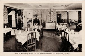 Old Homestead Hotel & Restaurant Quebec City QC Dining Room Unused Postcard H10