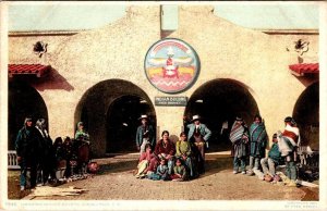 Albuquerque, NM New Mexico INDIAN BUILDING~Fred Harvey NATIVE AMERICANS Postcard