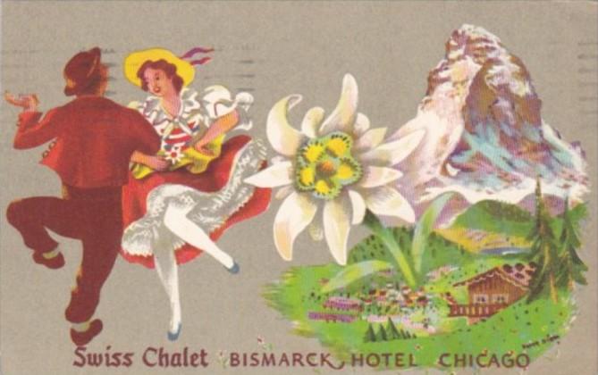 Illinois Chicago Swiss Chalet Restaurant Bismarck Hotel 1951