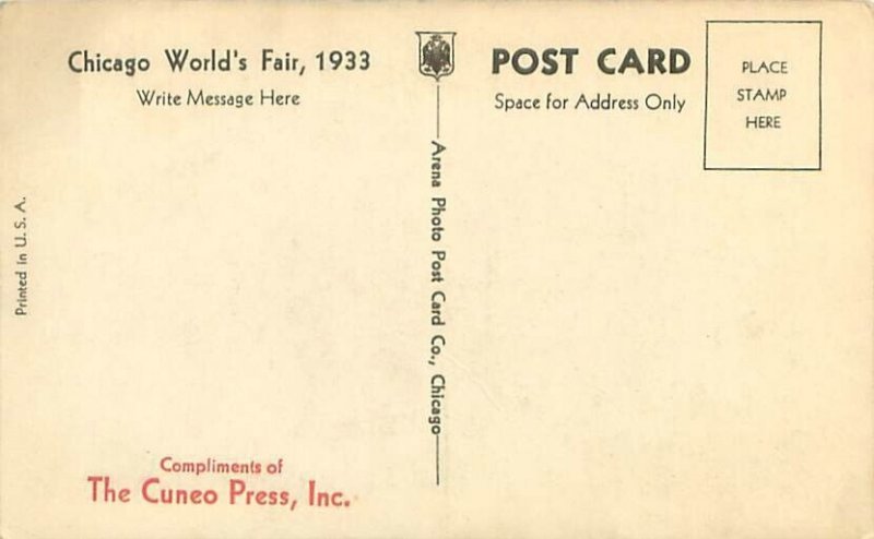Chicago Century of Progress Travel & Transport Bldg  B&W Postcard Unused