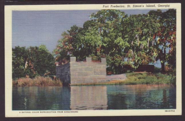 Fort Frederica St Simon's Island GA Postcard 4501