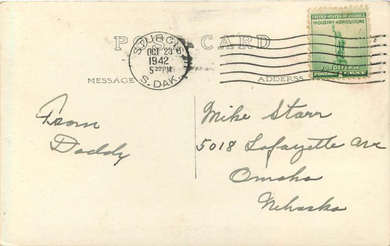 RPPC Postcard Oldest Building In Black Hills Custer SD Built By US Troops 1875