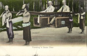 china, HONG KONG, Traveling in Chinese Sedan Chair (1910s) Postcard