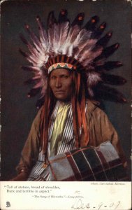 Tuck Song of Hiawatha American Indian Headfeathers c1910 Vintage Postcard