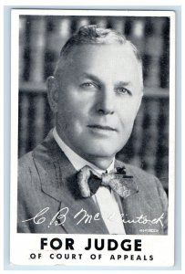 1952 C.B. McClinton For Judge Of Court Appeals Political Advertising Postcard