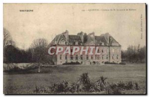 Old Postcard Brittany Quintin Castle M Count de Robien