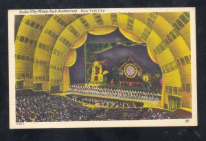 NEW YORK CITY NY RADIO CITY MUSIC HALL INTERIOR VINTAGE POSTCARD