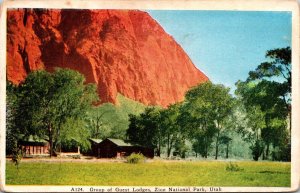 Group of Guest Lodges Zion National Park Utah Postcard WB UNP