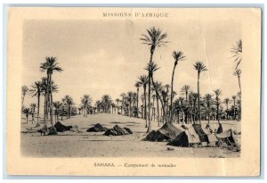 c1940's View of Sahara Africa Missions Nomad Camp Unposted Vintage Postcard