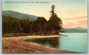 Hand Colored  Sugar Loaf Point  New Found Lake  New Hampshire    Postcard  1931