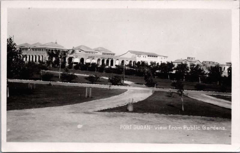 Port Sudan Africa View from Public Gardens Unused RPPC Real Photo Postcard E19