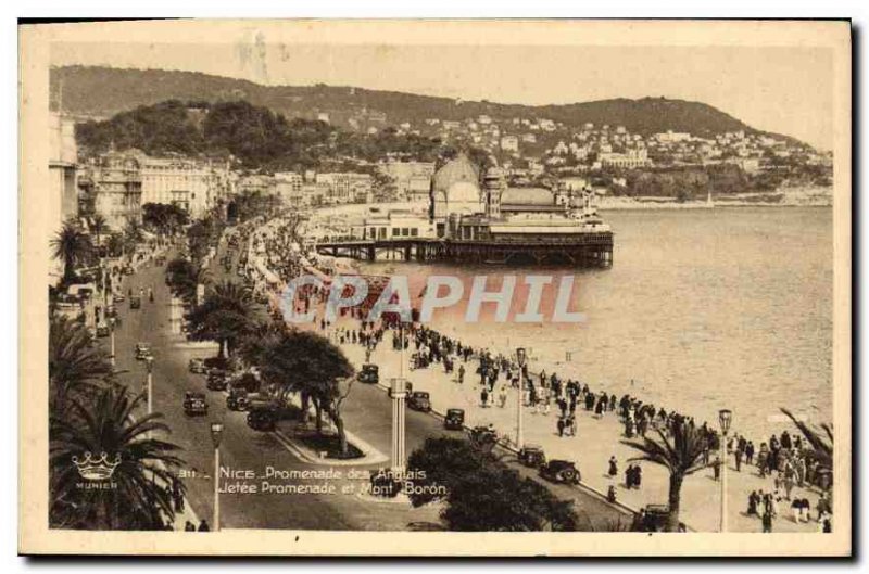 Postcard Old Nice Jetee Promenade des Anglais and Mont Baron