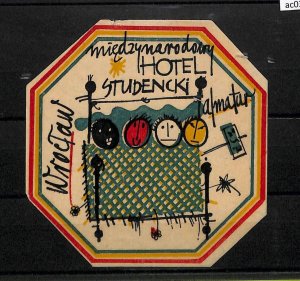 ac0385 - POLAND - Vintage hotel LABEL - Hotel STUDENCKI, Wroclaw-