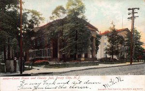 Court House and County Jail, Jersey City, New Jersey, Early Postcard, Used 