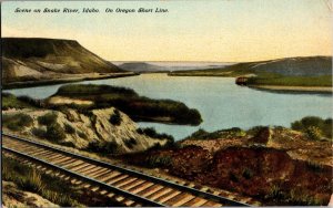 Scene on Snake River ID On Oregon Short Line Railroad Vintage Postcard K63