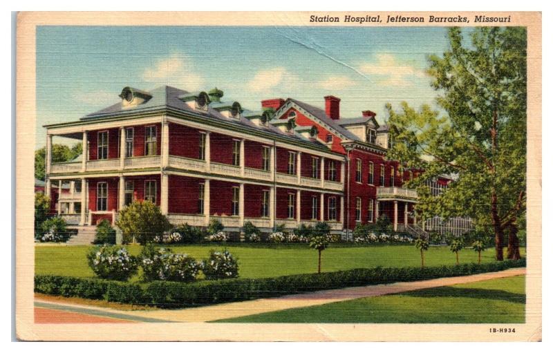 1941 Station Hospital, Jefferson Barracks, MO Postcard