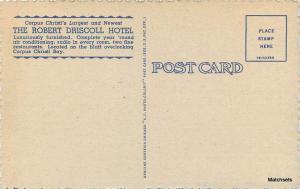 CORPUS CHRISTI TEXAS Curt Teich Linen Robert Driscoll Hotel postcard 10386