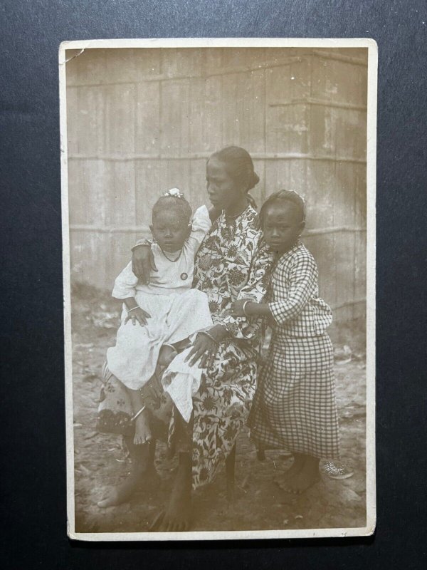 Mint Malaysia RPPC Postcard Native Malaysian Mother and Children