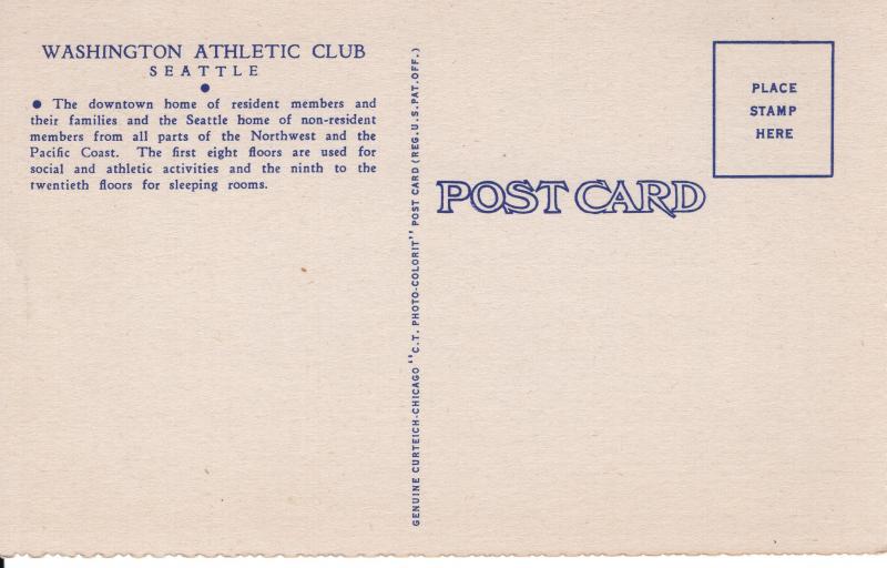 US    PC2052 WASHINGTON ATHLETIC CLUB, SEATTLE, WA