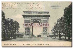 Old Postcard Paris Arc de Triomphe Etoile Zeppelin Airship