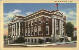 Hattiesburg MS City Hall Linen Postcard