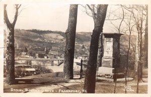 J49/ Frankfort Kentucky RPPC Postcard c40s-50s Cline Daniel Boone Grave 225