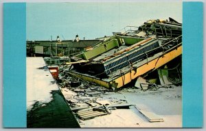 Anchorage Alaska 1964 Postcard Good Friday Earthquake Airport Tower