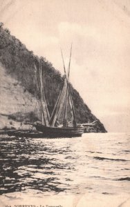 Vintage Postcard Sorrento La Tannarella Ocean Boat Ship Sorrento Italy