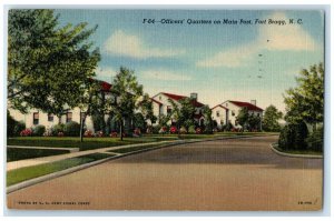 1956 Officers Quarters Main Post Exterior Fort Bragg North Carolina NC Postcard