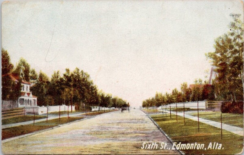 Sixth Street Edmonton Alberta AB c1910 Macfarlane #1041 Postcard H37