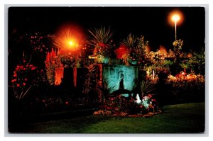 Rose Garden Illuminated Butchart Gardens Victoria BC UNP Chrome Postcard P28