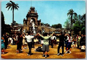 Barcelona Spain 1967 Continental Postcard Citadel Park and Sardanas