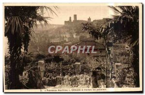 Old Postcard Grasse Travers palms