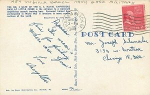 Automobiles US Navy Base Military Virginia Beach Little Creek Postcard 21-1846