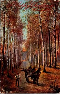 Near Montreuil-Sur-Mer, Happy Christmas Picardy France Tuck 7511 Postcard Y65