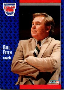 1991 Fleer Basketball Card Bill Fitch Coach New Jersey Nets sun0638