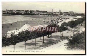 Old Postcard Royan The Beach Taking the Family Hotel