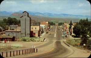 Lander Wyoming WY Bird's Eye View Street Scene Vintage Postcard