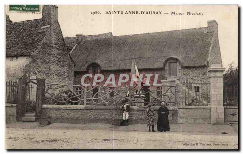 Old Postcard Sainte Anne D Auray House Nicolazic