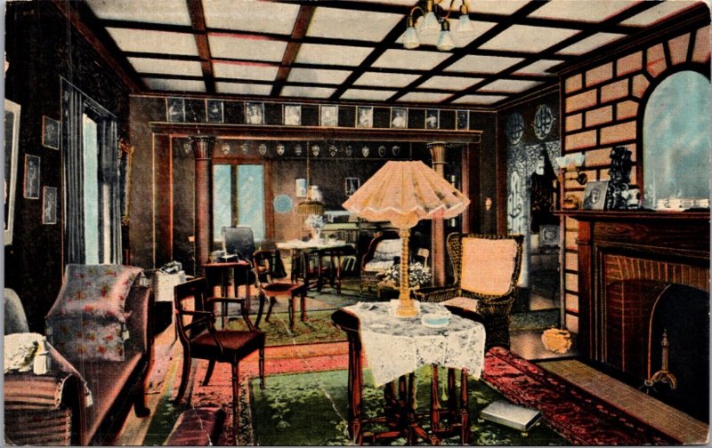 Advertising Postcard Standard Varnish Works Shown in a Living Room